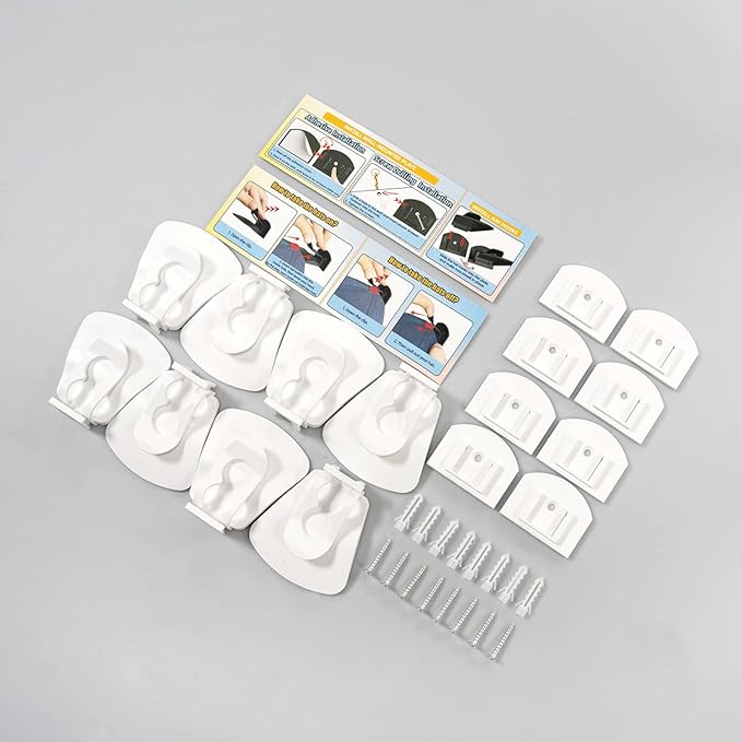 8 Pack Adhesive Hat Hooks for Wall – Strong Hold Hat Rack for Baseball Caps & Cowboy Hats, Minimalist Hat Display Organizer, Hat Hangers for Wall/Door/Closet, No Drilling, USA Patented – White