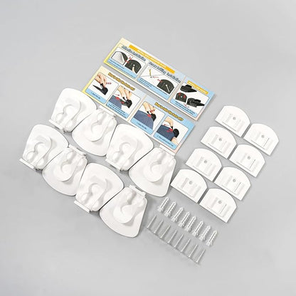 8 Pack Adhesive Hat Hooks for Wall – Strong Hold Hat Rack for Baseball Caps & Cowboy Hats, Minimalist Hat Display Organizer, Hat Hangers for Wall/Door/Closet, No Drilling, USA Patented – White