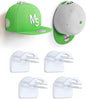 Adhesive Hat Hooks for Wall, Baseball Caps Strong Holdr, Ball Cap Hanger Wall Mount, Hat Display Rack, Hat Organizer Accessories, White 4-Pack