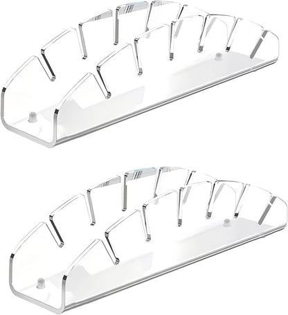 New 2Pcs Fan-Shaped Hat Organizer for Baseball Caps Display & Holder- No Install Acrylic Hat Holder for 12 Baseball Caps - Hat Rack Storage for Bedroom, Closet, Dresser, Entrance (Clear)