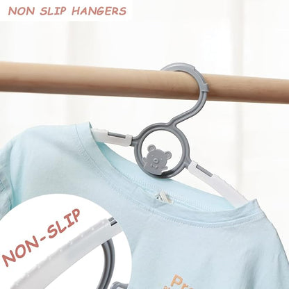 Baby Hangers for Nursery Closet 40 Pack Plastic Kids Clothes Hanger Space Saving Non Slip Extendable Toddler 11-14” Adjustable Hangers Heavy Duty Clothing Infant Hanger Bulk, Grey