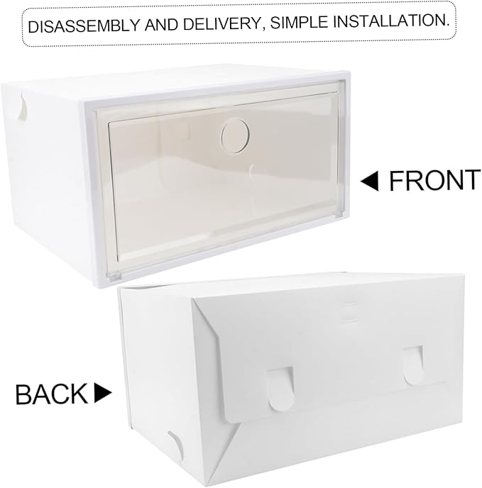 PRETYZOOM 1pc Plastic Shoes Storage Box Side Opening to Clean Organizer for Sneakers Stackable Design for Home Shoe Storage