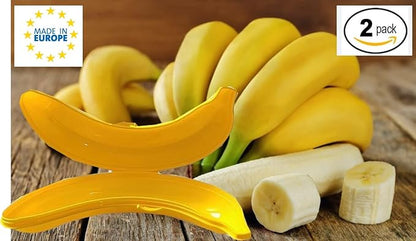 Banana Keeper On The Go Outdoor Travel Case BPA-Free Fruit Protector Portable Banana Holder Cute Carrier Storage Box 2 Pack Yellow (Banana Keeper)