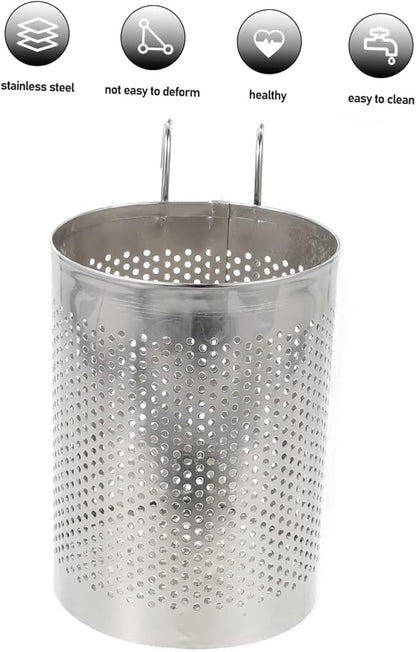 Stainless Steel Hanging Chopstick Holder Kitchen Cutlery Drying Rack Utensil Organizer with Mesh Drainage for Countertop Storage 5.82X3.54X3.54 Inches