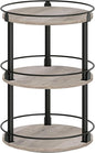 YATINEY 3-Tier Lazy Susan Organizer, Rotating Spice Rack, Spinning Organizer, Industrial Turntable Spice Rack Organizer for Cabinet, Kitchen Countertop, Greige and Black SR23BG