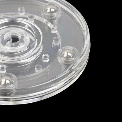 Geesatis 10 Pcs Tiny Lazy Susan 3 inch Acrylic Turntable Organizer Bearings Round Swivel Plate, Smooth Swivel Plate for Kitchen Base Turn Dining Table, Clear