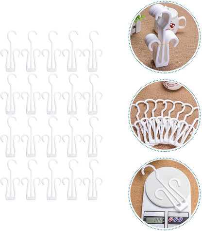 20Pcs White Plastic Shoe Storage Hooks Hanging Shoe Organizer Rack for Drying and Display Slipper Holder for Bedroom Closet and Travel Use