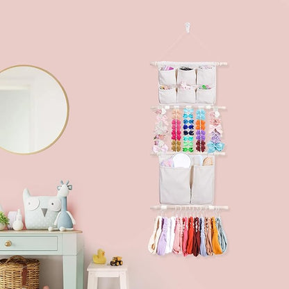 OOSAKU Headbands Holder for Girls Baby Hair Accessories Organizer Storage Wall Hanging Decor for Toddler Girls Room Wall Door Closet Hair Bows Organizer