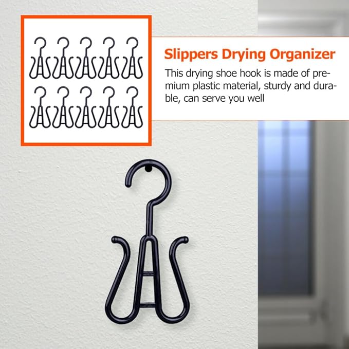 Zerodeko Expandable Shoe Rack over Door 10pcs Plastic Shoe Slot Organizer Drying Hook for Home