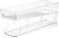 Refrigerator Organizer Bins, Automatic Rolling Transparent Beverage Can Storage, Refrigerator Storage Box, Double Layer Clear Plastic Container, Refrigerator Beverage Can Storage Organizer