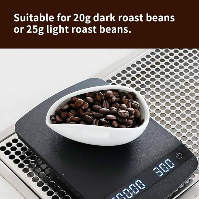 watchget Ceramic Coffee Dosing Cup & Tea Storage Tray, Single Dose Measuring Container for Coffee Beans & Loose Leaf Tea Dosing Vessel, White