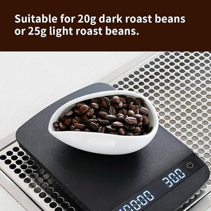 watchget Ceramic Coffee Dosing Cup & Tea Storage Tray, Single Dose Measuring Container for Coffee Beans & Loose Leaf Tea Dosing Vessel, White
