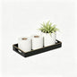 Black Bathroom Vanity Tray for Countertop,Small Rectangular Plastic Tray for Toilet Tank,Multi-Purpose Bathroom Organizer for Makeup,Perfumes,Jewelry,Candles & Keys