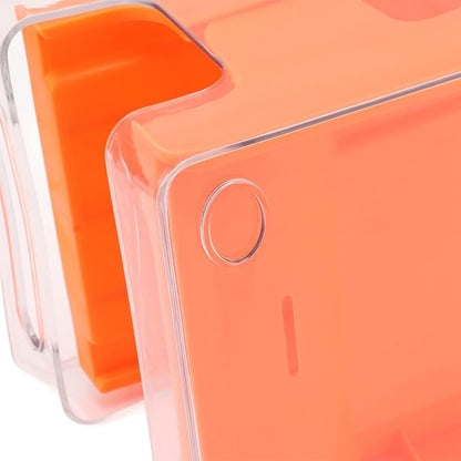 2 Tier Soda Can Rack Beverage Can Can Storage Holder Can Holder for Pantry Refrigerator (Orange)