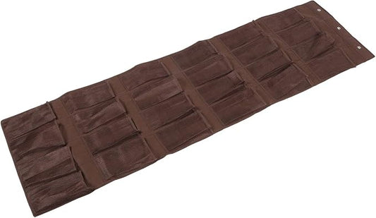 Gadpiparty 24-pocket Over-the-door Shoe Organizer Bag, 48x168cm Non-woven Hanging Storage Pouch, Coffee Color for Home Closet Shoe and Slipper Storage