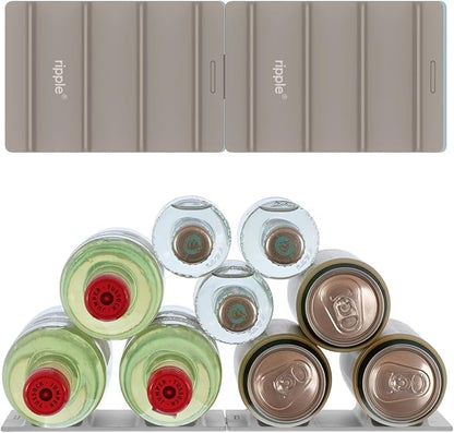Cooks Innovations 2 Pack Drink Organizer for Fridge Modular, Soda Can Refrigerator Organizers and Storage, Beer-Wine-Water Bottle Holder, Durable Non-Slip Anti-Roll
