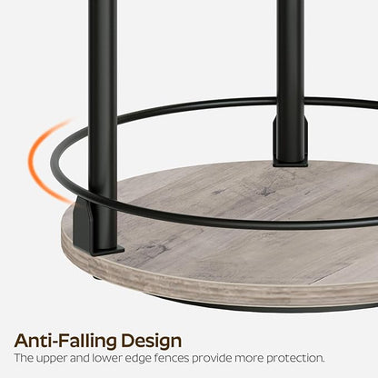 YATINEY 3-Tier Lazy Susan Organizer, Rotating Spice Rack, Spinning Organizer, Industrial Turntable Spice Rack Organizer for Cabinet, Kitchen Countertop, Greige and Black SR23BG