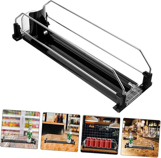 Toyvian Automatic Pusher Refrigerator Drinks Organizer Fridge Can Dispenser for Soda and Bottled Beverages Stable Material with Smooth Finish for Neat Easy-access Beverage Storage