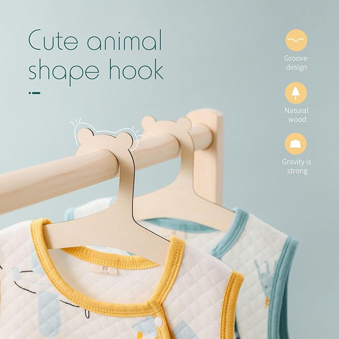 Baby For Creative Wood Hanger 10Pcs Household Organization Hanging Rack For Home Bedroom Toddler Girls Boys Pants Storag Cute Baby Hanger