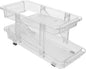 BESTonZON Refrigerator Can Organizer Bin Transparent Dual Rolling Drink Dispenser for Efficient Soda Storage Kitchen Office Living Room