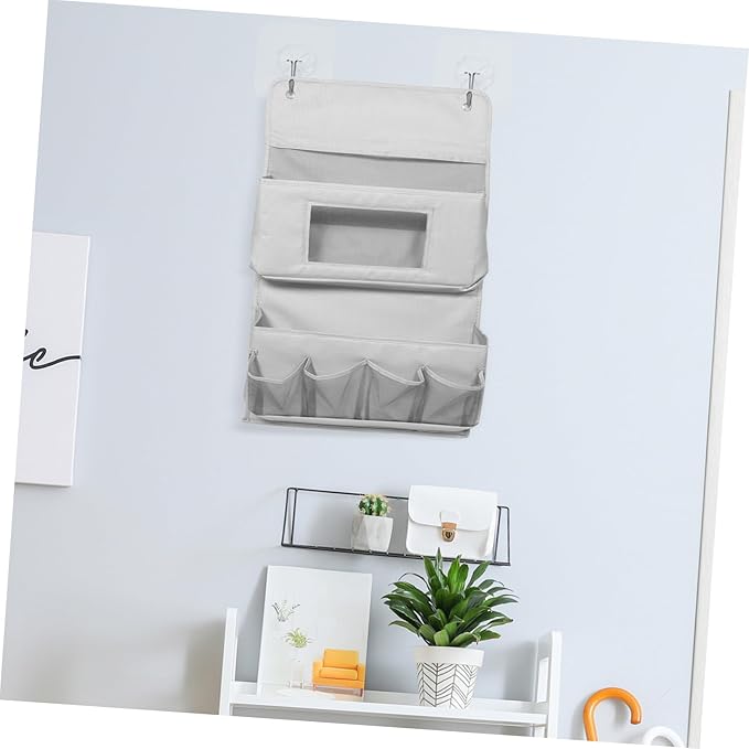 Door Organizer Behind Door Storage Bag Hanging Pouch for Home Wall Storage Bag Gray Layers