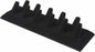 Plymor Black Velvet Ring Finger Display, Eleven on Rectangular Base, 11.125" W x 3.375" D x 2.125" H