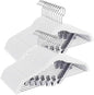 Korpai 24-Pack White Velvet Hangers with Clips Adjustable,Outfit Hangers,Heavy-Duty,Non-Slip,Space Saving, Felt Hanger for Pants, Skirts, Suits,Coats, Dresses ect.