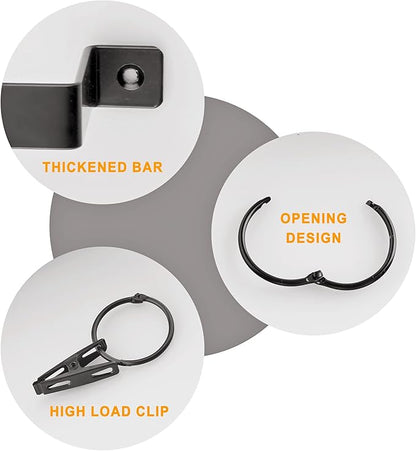 Hat Rack for Wall Baseball Cap Set of 2, Metal Hat Hanger with Hooks, Wall Mount Cowboy Hat Storage Display Sock Scarf Organizer for Door Closet Entryway Bedroom
