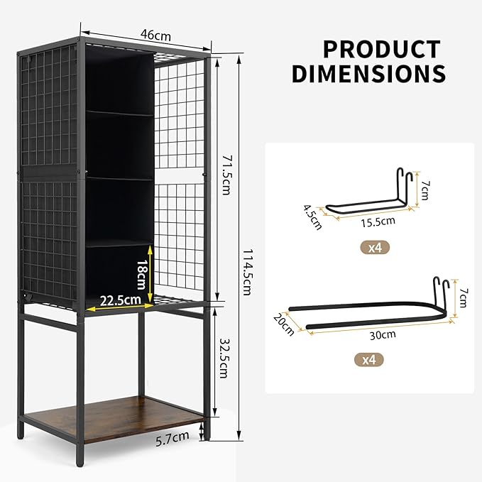 Meangood Hat Holder Stand, 5 Tier Big Capacity Hat Organzier Display Rack with Deep Pockets Remove Hooks for Storage Baseball, Cowboy, Caps Boxes, Western Rustic Brown