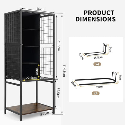 Meangood Hat Holder Stand, 5 Tier Big Capacity Hat Organzier Display Rack with Deep Pockets Remove Hooks for Storage Baseball, Cowboy, Caps Boxes, Western Rustic Brown
