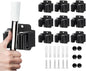 JAMEND CLXP 9PCS Broom and Mop Holder, Heavy Duty Garden Tool Organizer Rack Rake and Shovel Handle, Stainless Steel Mop Hanger. Screws for Wall Mounted. Matte Black