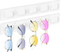 Sunglasses Organizer Wall Mounted Acrylic Sunglass Holder for Multiple Glasses,2 Pack Hanging Sunglasses Storage with 5 Slots- (White)