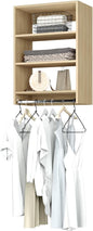 Modular Closets Vista Collection Medium Hanging Wood Built in Closet Organizer Unit (Oak, 28.5" Wide)