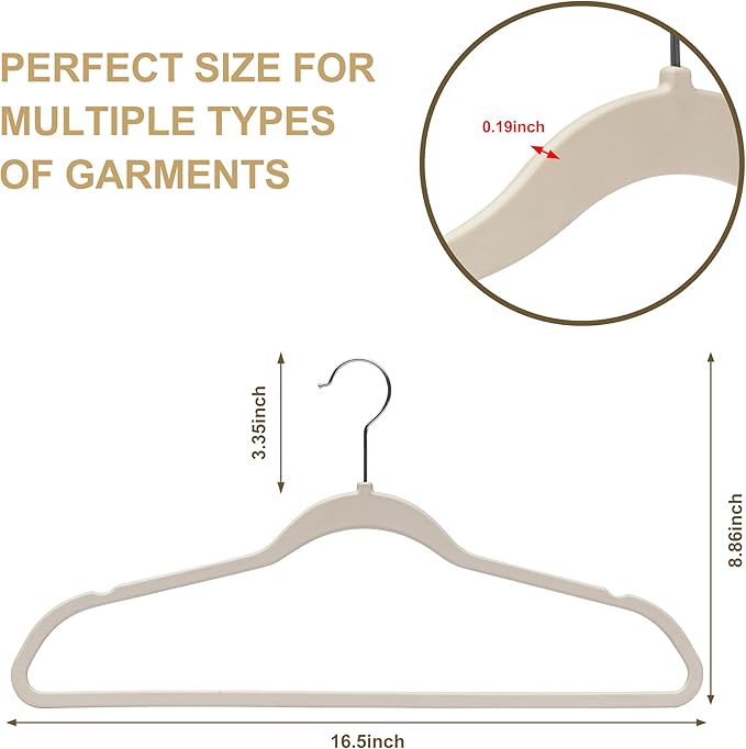 Quality Hangers 10 Pack Slim Plastic Hangers for Clothes - 16.5" Won't Crease Your Clothes, Heavy Duty Non-Velvet Black Hangers, 360° Swivel Chrome Hook Dresses Coats Shirts (10, Ivory)