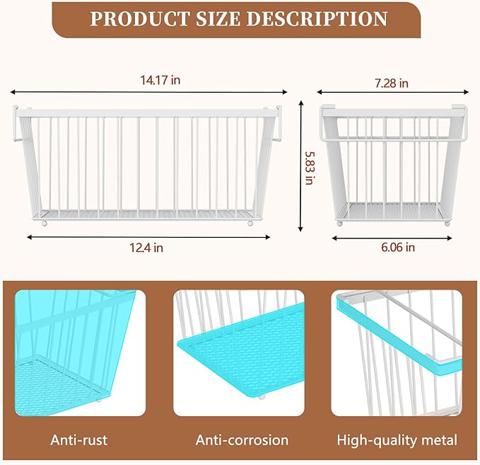 Enhanced Leak-Proof Bottom - Freezer Organizer Bins ，4 Pack Stackable Deep Freezer Organizer Bins for 7 Cu.FT Small Chest Freezer，organization and storage，pantry organizers（white）