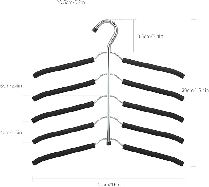 DOIOWN Blouse & Shirt Hangers - Non Slip Space Saving Stainless Steel Closet Organizer (2 Pack)