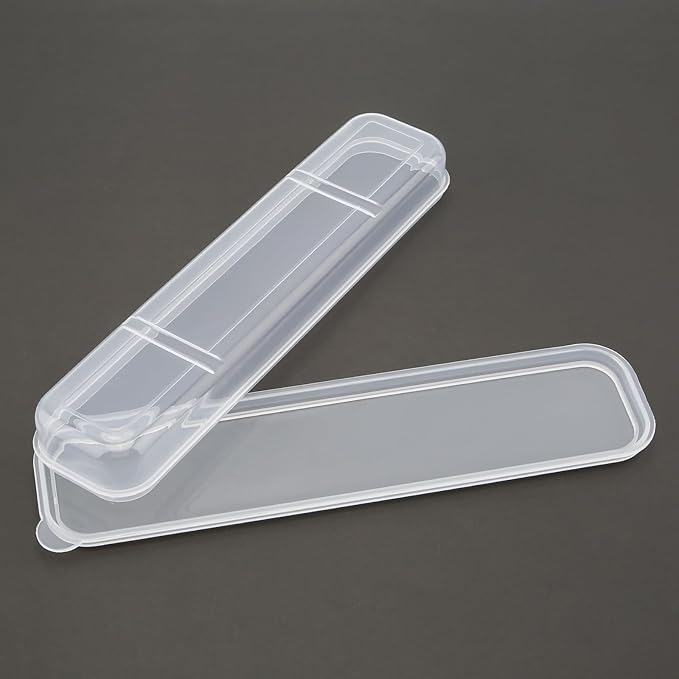 Portable Flatware Box Travel Tableware Storage Case, Simple Tableware Storage Box Case for Cutlery Kit, 9.64 x 2.32 inches (White)
