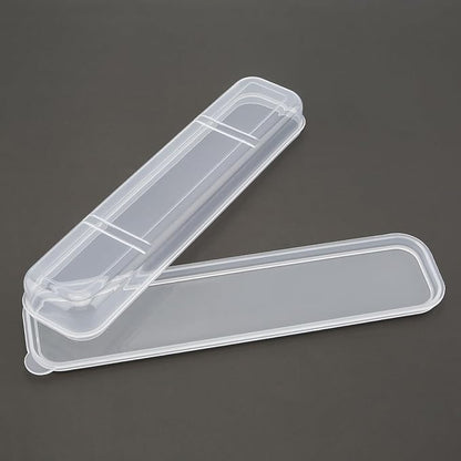 Portable Flatware Box Travel Tableware Storage Case, Simple Tableware Storage Box Case for Cutlery Kit, 9.64 x 2.32 inches (White)