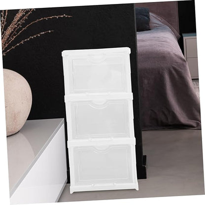 Garneck Shoe Storage Boxes Sneaker Boxes Stackable Storage Organizer Shoe Box Lid Pp Material Space-saving Easy to Find Clean Storage