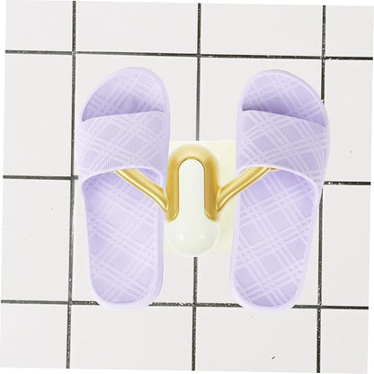 PRETYZOOM 2pcs Slipper Rack for Home Wall Hanging Shoes Organizer Entryway Storage No Drilling Material for Family Bathroom Living