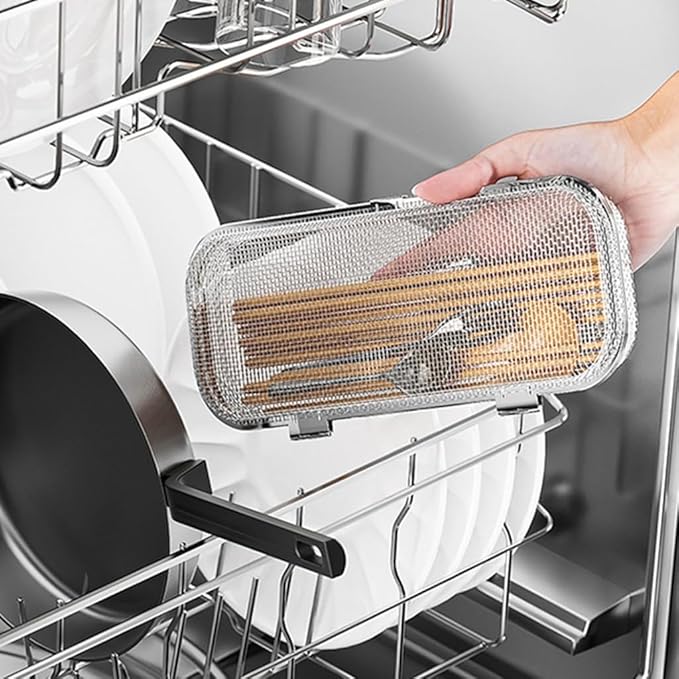 Stainless Steel Utensil Basket For Kitchen Dishwasher Safe Drying Rack For Spoons And Chopsticks Cutlery Holder