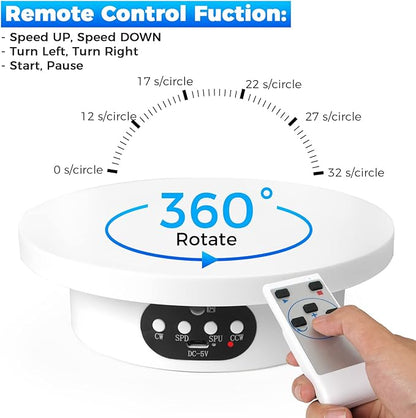 Remote Control Motorized Rotating Display Stand for Epoxy Glitter Tumbler, Cup Display Turner, 360 Electric Rotating Photography Turntable for Crafts Jewelry Display, Motorized Lazy Susan