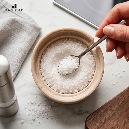 Radicaln Marble Salt Cellar with Lid 4" Inch Verona Handmade Salt Jar & Spice Storage Containers For Kitchen Countertop, Ideal Sugar Bowl & Salt dish For Table