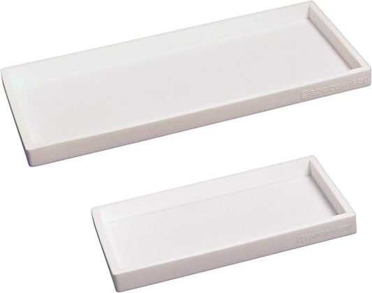 Spacewiser Countertop and Vanity Tray - 2 PC (11” and 7”) Shatterproof Silicone Kitchen and Bathroom Trays for Counter, Kitchen Soap Dispenser Tray, Vanity Trays for Bathroom, Perfume Key Tray