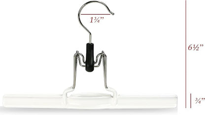 Mawa by Reston Lloyd Non-Slip Space-Saving Clothes Hanger with Clamp for Pants and Skirts, Style M/26, 1-Piece, White