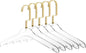 Quality Hangers Kids Size Acrylic Hangers – Crystal Clear Hangers for Kids Clothes - Perfect For 7-10 Years Old - Available With Wide Matte Gold Metallic Hook - Acrylic Children Shirt Suit Coat Hanger