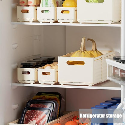 Foldable Storage Bins, 2 Pack Plastic Expandable Boxes for Organizing, Adjustable from 11-18.8" Drawer Organizers Separators Dividers for Bedroom Kitchen Utensils Tools Closet, Small