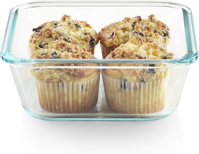 Snapware Total Solutions (2-Pack, 1 & 4 Cup) Glass Food Storage Containers Set, Airtight & Leakproof Locking BPA-Free Lids, Freezer Dishwasher Microwave Safe