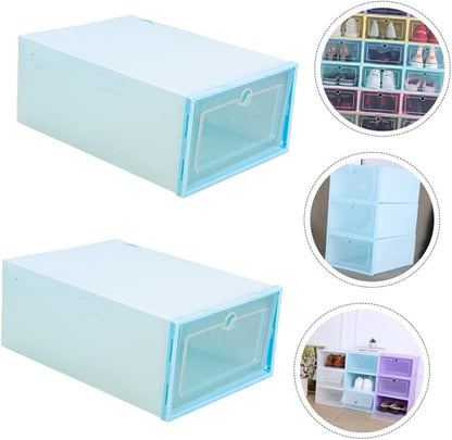 6pcs Stackable Cardboard Shoe Boxes Lids Storage for Organizing Shoes Plastic Containers