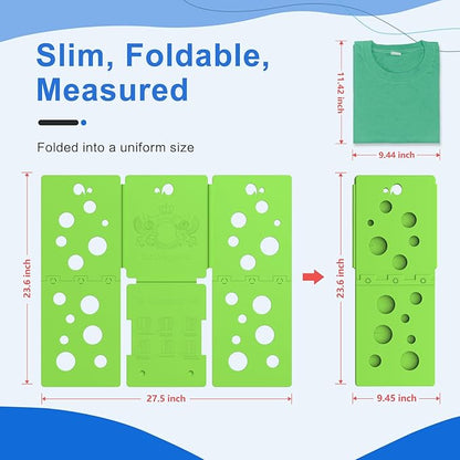 BoxLegend V5 Shirt Folding Board T-Shirt Folder Clothes Folder Laundry Organizer Helper for Adult Clothing Durable Plastic Folding Tool, Green